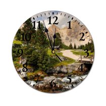 yanfind Fashion PVC Wall Clock Beautiful Boulders Clouds Cloudy Daylight Fall Landscape Peak Range Outdoors Mute Suitable Kitchen Bedroom Decorate Living Room