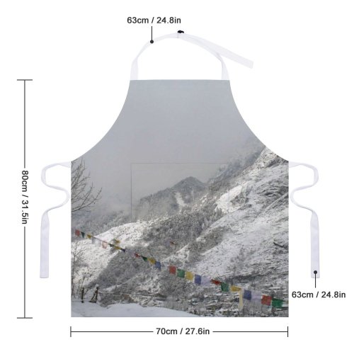 yanfind Custom aprons Peak Snow Himalayas Winter Trees Landscape Flags white white-style1 70×80cm