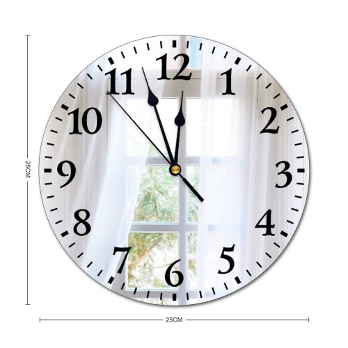 yanfind Fashion PVC Wall Clock Accommodation Apartment Architecture Building Calm Comfort Construction Contemporary Cottage Curtain Daylight Mute Suitable Kitchen Bedroom Decorate Living Room