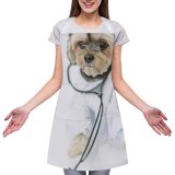 yanfind Custom aprons Adorable Portrait Canidae Costume Cute Doctor Dog Face Fur Furry Human's white white-style1 70×80cm