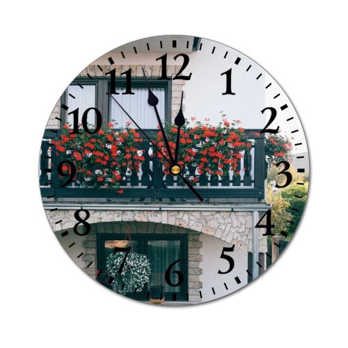 yanfind Fashion PVC Wall Clock Accommodation Aged Apartment Architecture Area Balcony Block Building Calm City Classic Community Mute Suitable Kitchen Bedroom Decorate Living Room