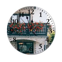 yanfind Fashion PVC Wall Clock Accommodation Aged Apartment Architecture Area Balcony Block Building Calm City Classic Community Mute Suitable Kitchen Bedroom Decorate Living Room