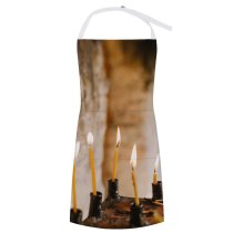 yanfind Custom aprons Aged Ancient Authentic Belief Believe Blaze Burn Candle Candlestick Cathedral Christianity white white-style1 70×80cm