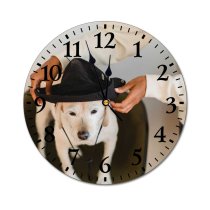 yanfind Fashion PVC Wall Clock Apartment Friend Chair Creature Crop Dog Ethnic Faceless Female Mute Suitable Kitchen Bedroom Decorate Living Room