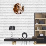 yanfind Fashion PVC Wall Clock Adorable Alone Artiodactyla Blurred Bovidae Calm Capra Caprinae Cattle Charming Countryside Mute Suitable Kitchen Bedroom Decorate Living Room