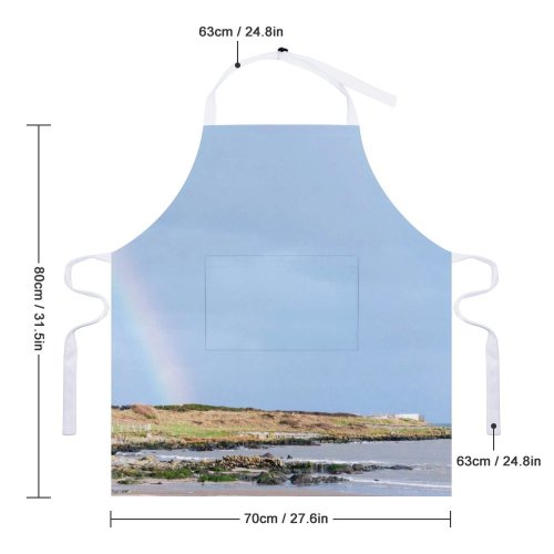 yanfind Custom aprons Abandoned Beach Calm Cloudy Coast Colorful Empty Foggy Freedom Gloomy Grassy white white-style1 70×80cm