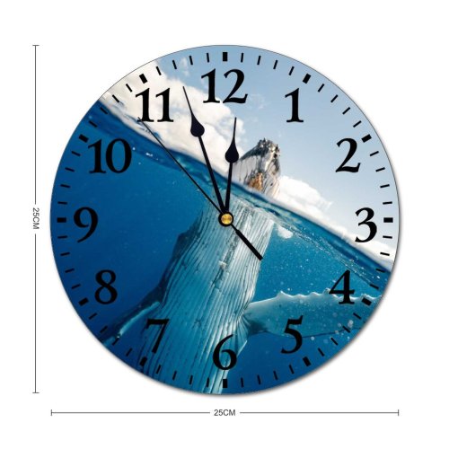 yanfind Fashion PVC Wall Clock Aquatic Biology Deep Sea Fish Habitat Marine Wildlife Ocean Outdoor Outdoors Mute Suitable Kitchen Bedroom Decorate Living Room