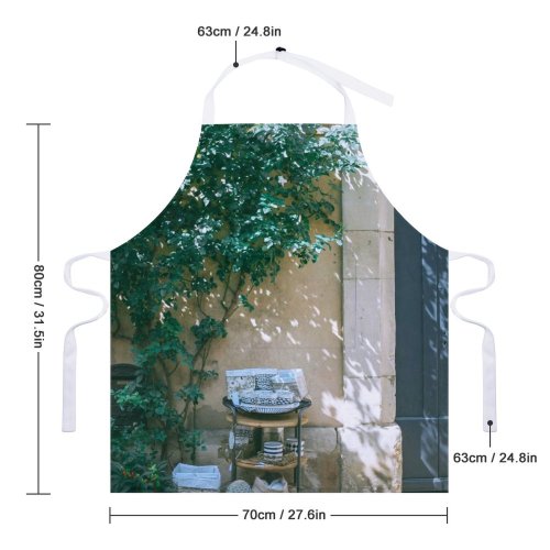 yanfind Custom aprons Accommodation Aged Ancient Arched Architecture Building City Decor Decoration Door Doorway white white-style1 70×80cm