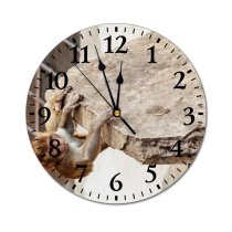 yanfind Fashion PVC Wall Clock Architecture Building City Climb Concrete Construction Curious Cute Exterior Fauna From Mute Suitable Kitchen Bedroom Decorate Living Room
