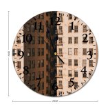yanfind Fashion PVC Wall Clock Accommodation Aged Architecture Area Building Calm City Complex Condominium Construction Daytime Design Mute Suitable Kitchen Bedroom Decorate Living Room