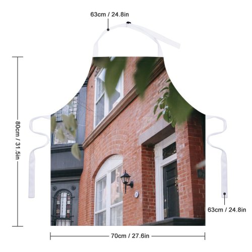 yanfind Custom aprons Accommodation Aged Arched Architecture Area Brick Wall Building City Condominium Construction white white-style1 70×80cm