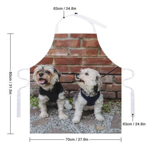 yanfind Custom aprons Adorable Attention Brick Wall Carefree Courtyard Creature Curious Cute Dog white white-style1 70×80cm
