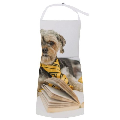 yanfind Custom aprons Adorable Alone Calm Clever Comfort Dog Fiction Floor Fluff Friendly Glasses white white-style1 70×80cm