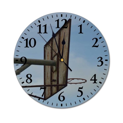yanfind Fashion PVC Wall Clock Basketball Hoop Sky Sport Mute Suitable Kitchen Bedroom Decorate Living Room