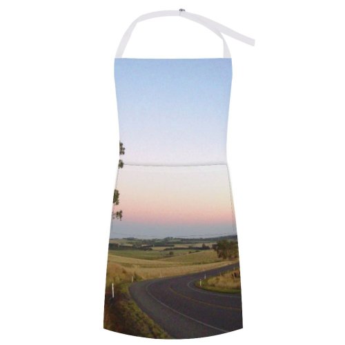 yanfind Custom aprons Newzealand Dunedin Froggat Road Street Grass Landscape Trees Fields Scenery Vacation white white-style1 70×80cm