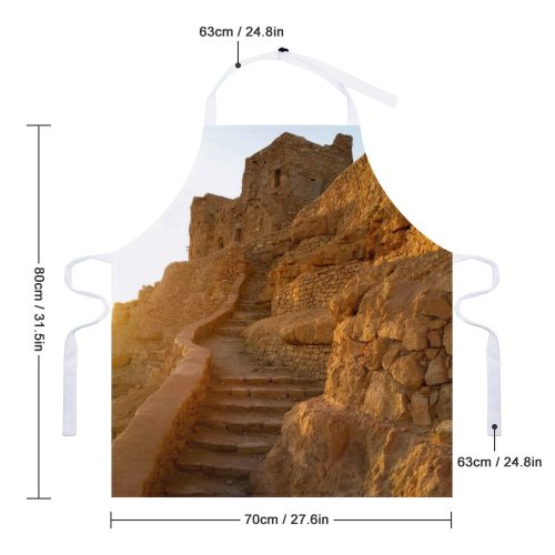 yanfind Custom aprons Mountainous Stair Ladder Construction Architecture Landscape Old Building Ancient Ruin white white-style1 70×80cm