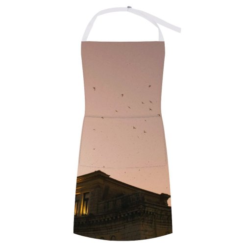 yanfind Custom aprons Aged Architecture Avian Bird Building Calm City Construction Space Dark Dusk white white-style1 70×80cm