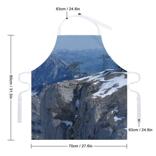 yanfind Custom aprons Snow Chair Landscape Beautiful Pure Ski Cliffs white white-style1 70×80cm