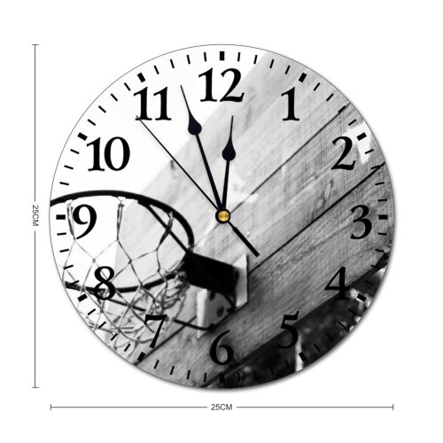 yanfind Fashion PVC Wall Clock Action Active Amusement Backboard Basket Basketball Bw Challenge City Competitive Court Mute Suitable Kitchen Bedroom Decorate Living Room
