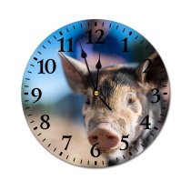 yanfind Fashion PVC Wall Clock Adorable Agriculture Baby Calm Countryside Creature Cute Domesticated Enclosure Farm Farming Mute Suitable Kitchen Bedroom Decorate Living Room