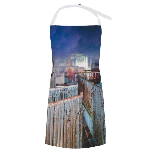 yanfind Custom aprons Abandoned Aged Barrier Broken Construction Corrosion Damage Decay Demolish Derelict Desolate Destroy white white-style1 70×80cm