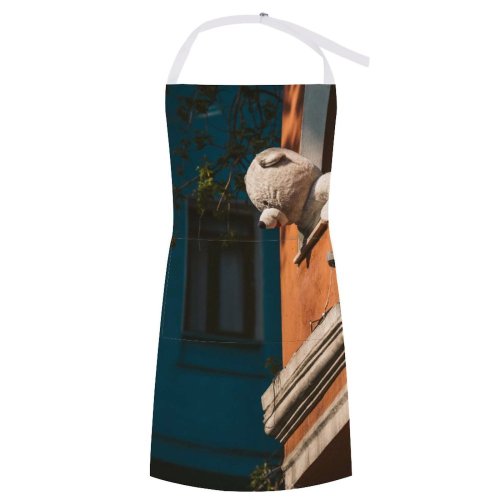 yanfind Custom aprons Adorable Apartment Building Balcony Cute Istanbul Outside Peeking Plush Toy Stuffed Teddy white white-style1 70×80cm