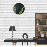 yanfind Fashion PVC Wall Clock Blade Dew Drop Droplet Focus Garden Grass Growth Leaf Macro Mute Suitable Kitchen Bedroom Decorate Living Room