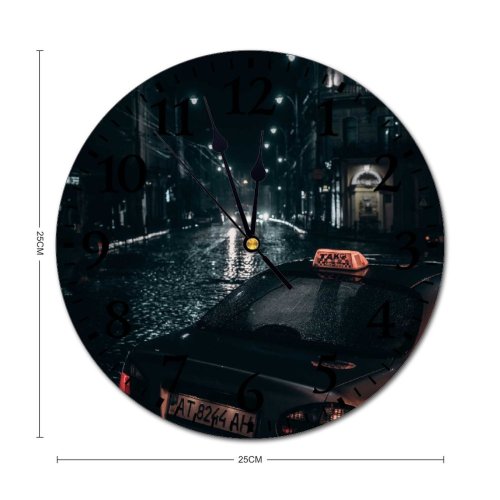 yanfind Fashion PVC Wall Clock Area Auto Automobile Building Car City Cityscape Construction Crossroad Dark Drive Mute Suitable Kitchen Bedroom Decorate Living Room
