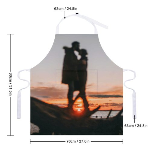 yanfind Custom aprons Affection Amorous Anonymous Beach Bonding Boyfriend Calm Care Coast Coastline Colorful Couple white white-style1 70×80cm