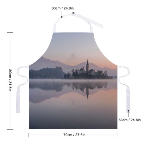 yanfind Custom aprons Architecture Beautiful Bled Building Church Dawn Daylight Dusk Europe Evening Fog Foggy white white-style1 70×80cm