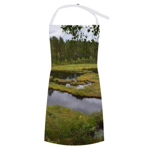 yanfind Custom aprons Norway Norwegian Norge Nordic Drammen Landscape Forest Wood Woodland Forested Wetland Swampy white-style1 70×80cm