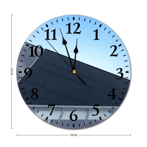 yanfind Fashion PVC Wall Clock Abstract Architectural Design Architecture Building City Downtown Exterior Facade Glass Lines Mute Suitable Kitchen Bedroom Decorate Living Room