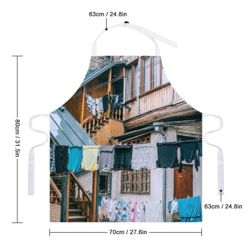 yanfind Custom aprons Accommodation Architecture Clean Clothes Clothesline Community Construction Cottage Daylight Daytime District white white-style1 70×80cm