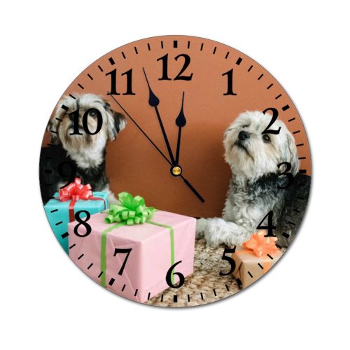 yanfind Fashion PVC Wall Clock Box Calm Carnival Carpet Celebrate Cloth Colorful Decorative Design Dog Event Mute Suitable Kitchen Bedroom Decorate Living Room