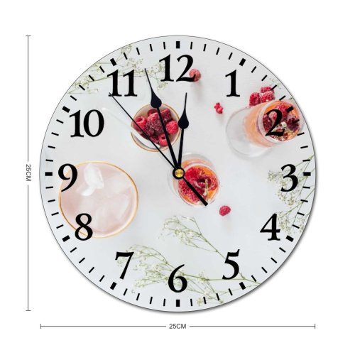 yanfind Fashion PVC Wall Clock Art Summer Leaf Flower Design Sweet Creativity Decoration Fruit Flora Still Mute Suitable Kitchen Bedroom Decorate Living Room