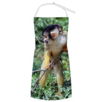 yanfind Custom aprons Monkey Baby Primate Cute Woods Forest Jungle Furry Hairy Branches white white-style1 70×80cm