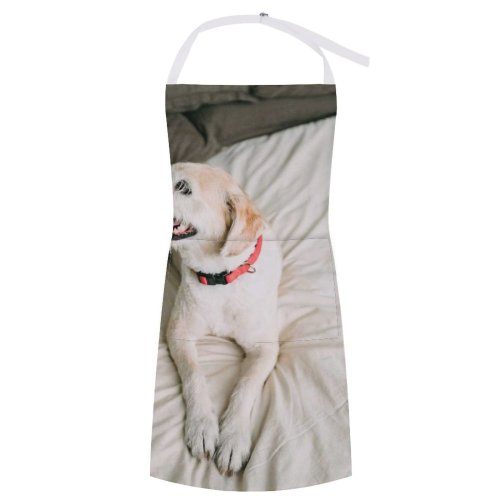 yanfind Custom aprons Adorable Bed Bedroom Calm Comfort Creature Crumple Curious Cute Dog Fauna white white-style1 70×80cm