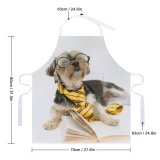 yanfind Custom aprons Adorable Blurred Calm Dog Fiction Fluff Time Friendly Fur Glasses Innocent white white-style1 70×80cm