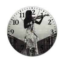 yanfind Fashion PVC Wall Clock Acoustic Anonymous Art Artist Bw Classic Compose Concentrate Creative Entertain Faceless Mute Suitable Kitchen Bedroom Decorate Living Room