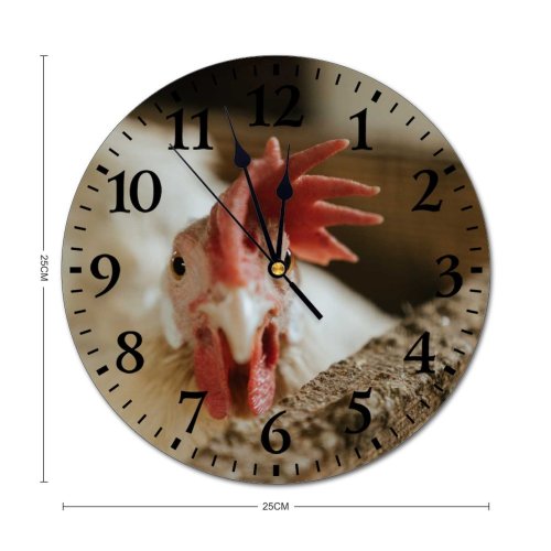 yanfind Fashion PVC Wall Clock Barn Bird Chicken Coop Cock Cockerel Farm Farming Fowl Hen Hencoop Henhouse001 Mute Suitable Kitchen Bedroom Decorate Living Room