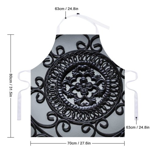 yanfind Custom aprons Metal Art Floral white white-style1 70×80cm