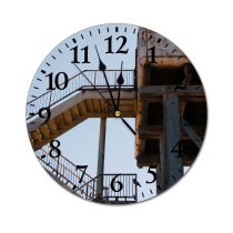 yanfind Fashion PVC Wall Clock Abandoned Aged Sky Broken Building Cloudless Construction Corrosion Crack Damage Decay Derelict Mute Suitable Kitchen Bedroom Decorate Living Room