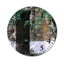 yanfind Fashion PVC Wall Clock Apartment Architecture Brick Wall Building City Classic Construction Design Detail District Door Mute Suitable Kitchen Bedroom Decorate Living Room