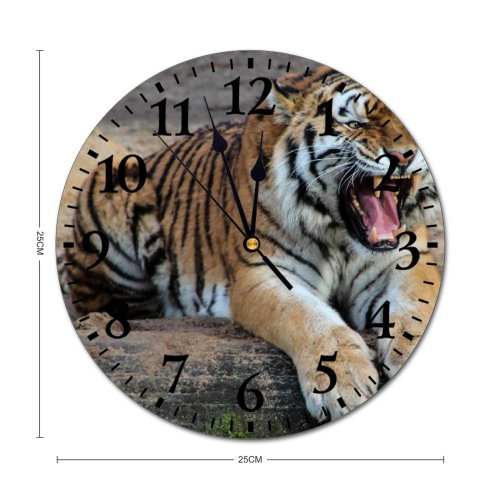 yanfind Fashion PVC Wall Clock Big Cat Roar Safari Wild Wildlife Mute Suitable Kitchen Bedroom Decorate Living Room
