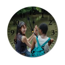 yanfind Fashion PVC Wall Clock Friend Blurred Carefree Cheerful Communicate Content Delight Diverse Enjoy Mute Suitable Kitchen Bedroom Decorate Living Room