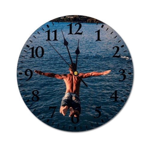 yanfind Fashion PVC Wall Clock Action Active Athlete Barefoot Coast Energy Foliage Freedom From Above Hobby Mute Suitable Kitchen Bedroom Decorate Living Room