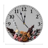yanfind Fashion PVC Wall Clock Aroma Arrangement Assorted Bloom Botany Bouquet Bud Bunch Colorful Space Decor Mute Suitable Kitchen Bedroom Decorate Living Room