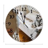 yanfind Fashion PVC Wall Clock Abdomen Anticipate Await Belly Calm Care Casual Comfort Couch Daytime Dog Mute Suitable Kitchen Bedroom Decorate Living Room