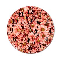 yanfind Fashion PVC Wall Clock Beautiful Blooming Bouquet Delicate Flora Floral Flower Flowers Instagram Story Peonies Petals Mute Suitable Kitchen Bedroom Decorate Living Room