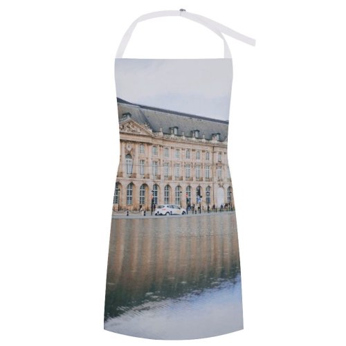 yanfind Custom aprons Accommodation Aged Ancient Apartment Architecture Building Castle City Cloudless Condominium Construction white white-style1 70×80cm